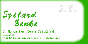 szilard benke business card